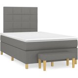  The Living Store Box spring postelja z vzmetnico temno siva 120x190 cm blago - Box Spring Postelja, (21446403) | Shoptok.si