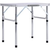 vidaXL Zložljiva miza za kampiranje bela iz aluminija 60x45 cm Cene
