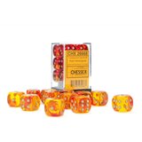 Chessex kockice - gemini - translucent - red-yellow & gold - dice block 16mm (12) Cene