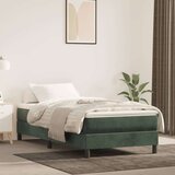 vidaXL Vzmetnica z žepkasto vzmetjo temno zelena 100x200x20 cm žamet | Shoptok.si