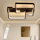 Nettlife LED stropna svetilka 45W kovinska 60CM za dnevno sobo, zatemnljiva z daljinskim upravljalnikom, črna, moderna oblika, (22110702) | Shoptok.si