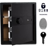 NIKCORP Biometrični sef na prstni odtis 45x38x32 cm, oklepna varnostna blagajna z elektronsko kodo in ključem, črn, jeklo Q235, (5000159556) | Shoptok.si