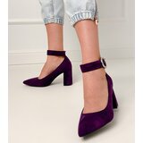 D/CEO Purple block heel pumps with buckle and rhinestones Vellus | Shoptok.si