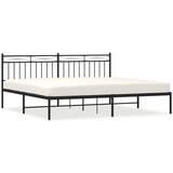  The Living Store Kovinski posteljni okvir z vzglavjem črn 193x203 cm - Posteljni Okvir, (21452206) | Shoptok.si
