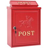  Stenska Poštna Škatla Rdeča 29 x 13 x 41 cm Lit aluminij, (5000133022) | Shoptok.si