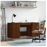 vidaXL Pisalna miza rjavi hrast 140x50x75 cm inzenirski les | Shoptok.si