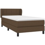  Box spring postelja z vzmetnico temno rjava 90x200 cm blago, (20723427) | Shoptok.si