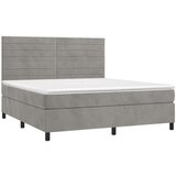  Box spring postelja z vzmetnico svetlo siva 160x200 cm žamet, (20901851) | Shoptok.si