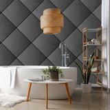  Foto tapeta - Grey symmetry - geometric pattern in concrete pattern with black joints 450x315 Vodootporna | shoptok.hr