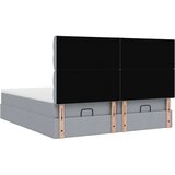 vidaXL Otomanski posteljni okvir z vzmetnicami siv 200x200 cm blago | Shoptok.si