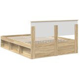  Krevetna konstrukcija s uzglavljem Dimljeni hrast 150 x 200 cm | shoptok.hr
