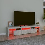 TV ormarić s LED svjetlima siva boja betona 200x36,5x40 cm | Eponuda.com