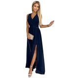 Numoco Long dress with neckline and tie | ePonuda.com