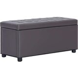 vidaXL Tabure s prostorom za shranjevanje 87,5 cm sivo umetno usnje | Shoptok.si