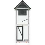 Kućica za ptice siva 60 x 58,5 x 160 cm od masivne borovine | Eponuda.com