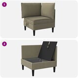 Kauč u kutu s ladicom Kaki Baršun | shoptok.hr