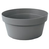  Okrugla tegla za cvijeće Melrose (Vanjska dimenzija (ø x V): 30 cm x 14 mm, Plastika, Siva) | shoptok.hr