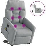  Električni masažni naslonjač na podizanje tkanina svjetlosivi | shoptok.hr