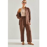 Bianco Lucci Women's Bottom and Top Set with Elastic Waist Trousers cene