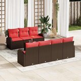  Kavčna garnitura 8 pcs Rjava in rdeča Poliester, (5000138281) | Shoptok.si