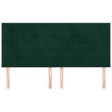  Uzglavlje tamnozeleno 200x5x118/128 cm baršunasto | shoptok.hr