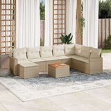  9-dijelni set vrtnih sofa s jastucima bež od poliratana | shoptok.hr