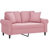  Dvosjed s ukrasnim jastucima ružičasti 120 cm baršunasti | shoptok.hr