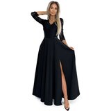 Numoco Elegant long dress with lace neckline Cene