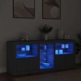 Komoda s LED svjetlima crna 162 x 37 x 67 cm | shoptok.hr