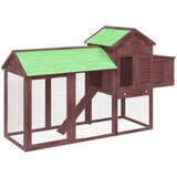 vidaXL Kokošinjac boja kave 193 x 65 x 117 cm od masivne borovine | shoptok.hr