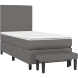  s oprugama i madracem sivi 90 x 190 cm od umjetne kože | shoptok.hr