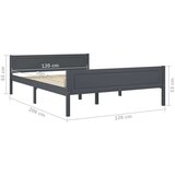  Za krevet od masivne borovine sivi 120 x 200 cm | shoptok.hr