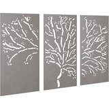  Vrtni zidni ukrasi 3 kom 105x55 cm čelik COR-TEN uzorak stabla | shoptok.hr