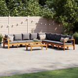  6-dijelna set vrtnih sofa s jastucima masivno bagremovo drvo Siva | Shoptok.si