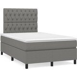 vidaXL Box spring postelja z vzmetnico LED temno siva 120x190 cm blago Cene