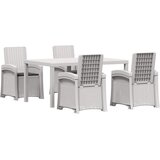  Vrtni set za objed 5 kom. Bijela i antracit PP 150 cm | shoptok.hr