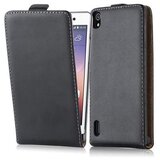 Cadorabo Ohišje, združljivo z Huawei ASCEND P7 v kaviar črna - Zaščitni ovitek v obliki flipa iz gladkega umetnega usnja, (20558744) | Shoptok.si