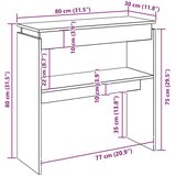 vidaXL Konzolna mizica visok sijaj bela 80x30x80 cm iverna plošča | Shoptok.si
