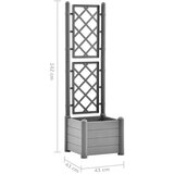 vidaXL Vrtna sadilica s rešetkom 43 x 43 x 142 cm PP siva boja kamena | shoptok.hr