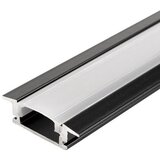 Optonica aluprofil za led trake crni sa providnim difuzorom 2M ugradni set 5104 | ePonuda.com