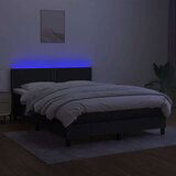  Box spring postelja z vzmetnico LED črna 140x200 cm blago, (20724929) | Shoptok.si
