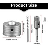 SALI SDS-Plus vrtalna krona 100 mm z M22 adapterjem in centrirnim svedrom | Shoptok.si