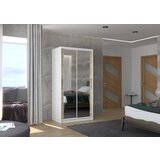 ADRK Klizni ormar s ogledalom NEVIO, 100 cm - BIJELA-SONOMA HRAST | shoptok.hr