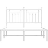  Metalni okvir za krevet s uzglavljem bijeli 120 x 190 cm | shoptok.hr