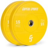 Capital Sports Nipton 2021, disk uteg, bumper plate, 2 x 15 kg, Ø 54 mm, tvrda guma | shoptok.hr