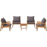 Bistro set s jastukom 5 pcs Smeđa Čvrsto drvo akacije | Eponuda.com