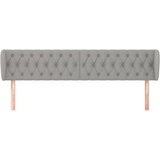  Uzglavlje s ušima svjetlosivo 203x23x78/88 cm od tkanine | shoptok.hr