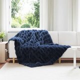  Lažni zec deka Morska plava 150 x 220 cm Poliester | shoptok.hr