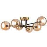 Prislonjen luster MALENA 6xE14/5W/230V zlatna/crna/dimljeno bež | Eponuda.com