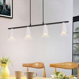 Nettlife viseča svetilka za jedilno mizo, 4 žarnice iz bele kovine GU10, industrijska črna, brez žarnic, (22123007) Cene